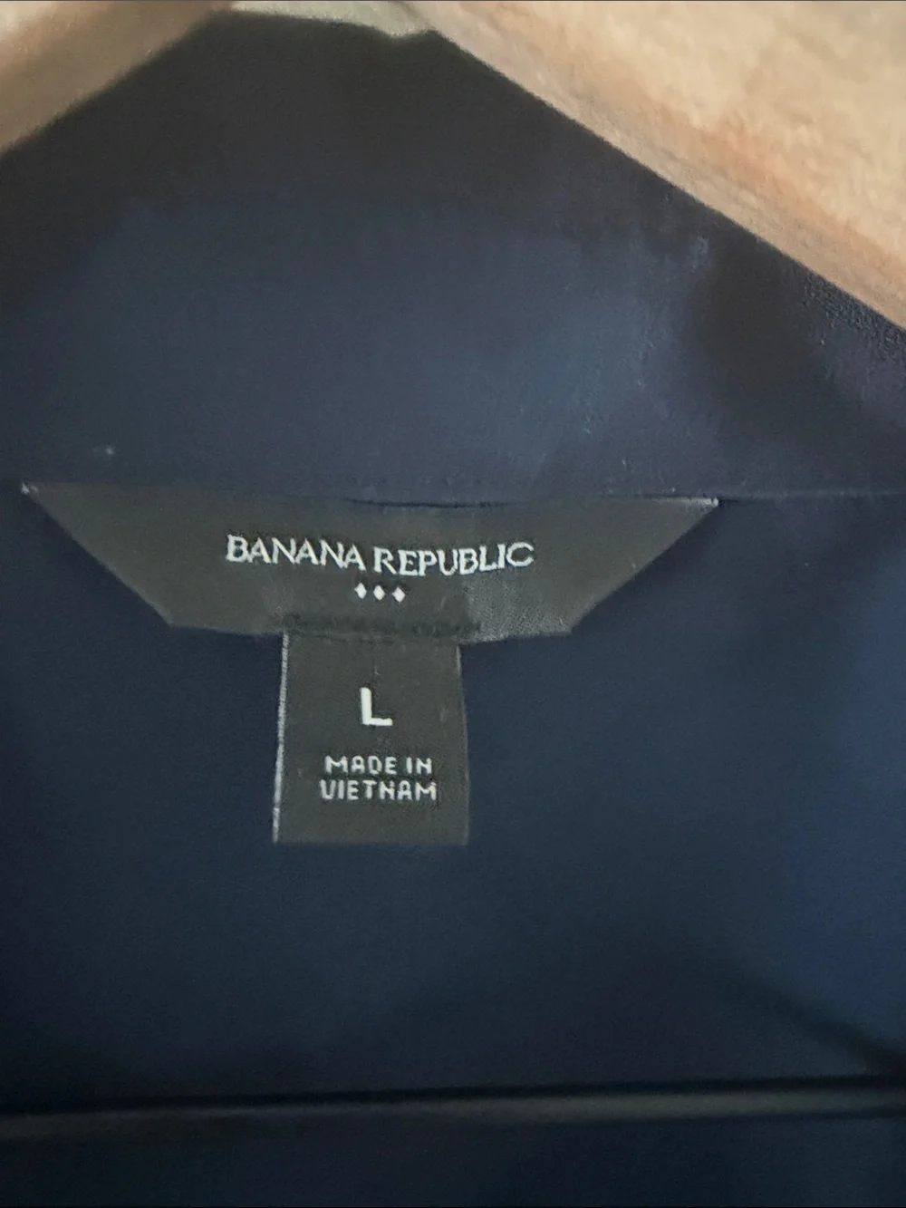 Banana republic satin Navy Long-Sleeve Button-Up dress Shirt